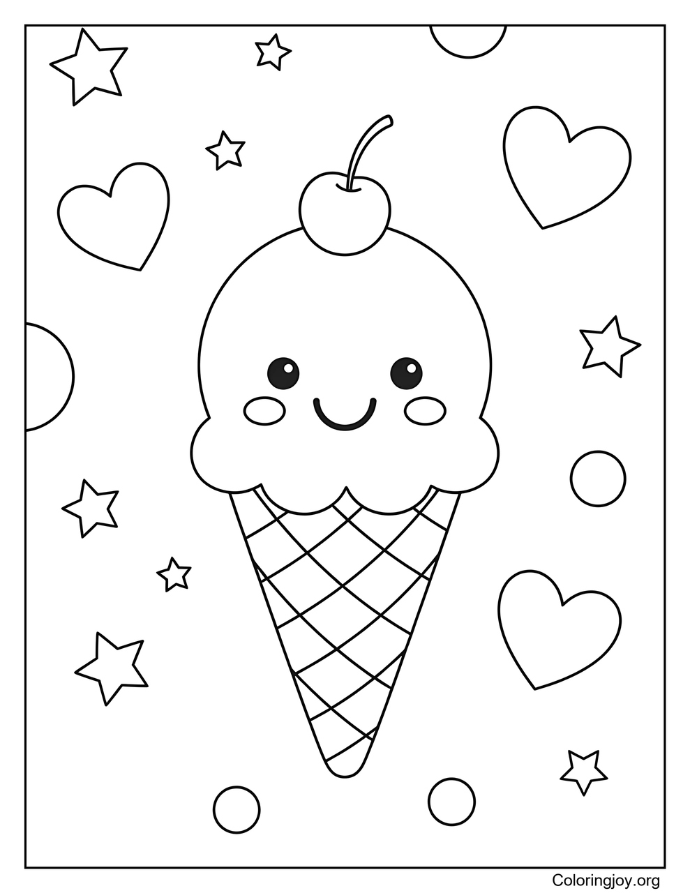 A Kawaii-Style Ice Cream Cone
