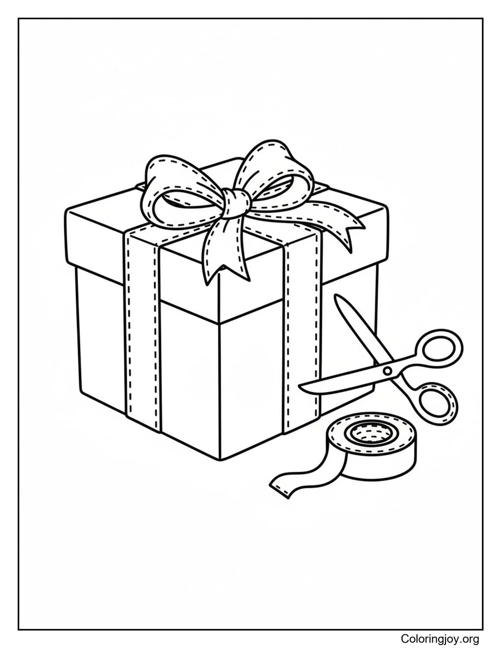 Envoltura de regalos página para colorear