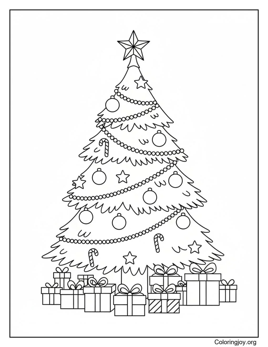 Decoración de árboles página para colorear