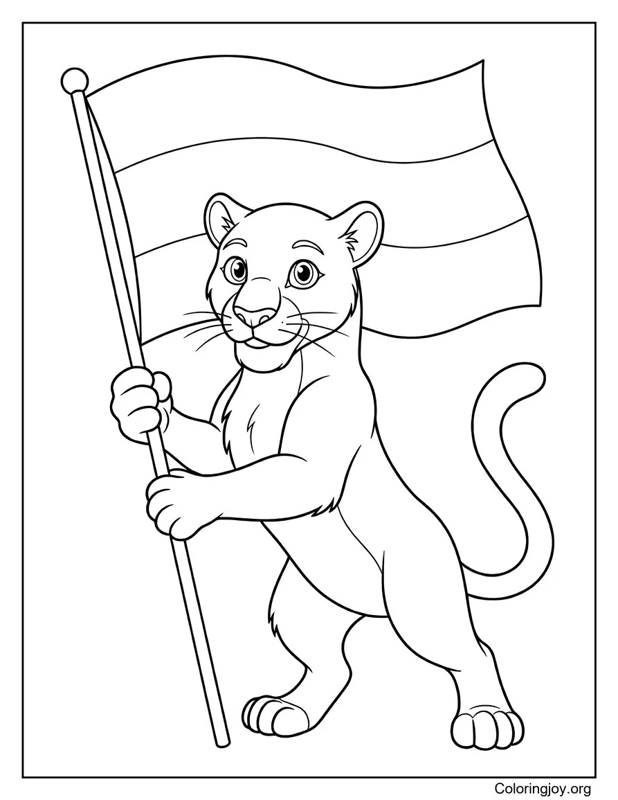 Gabon Bandera conde animales nacionales página para colorear
