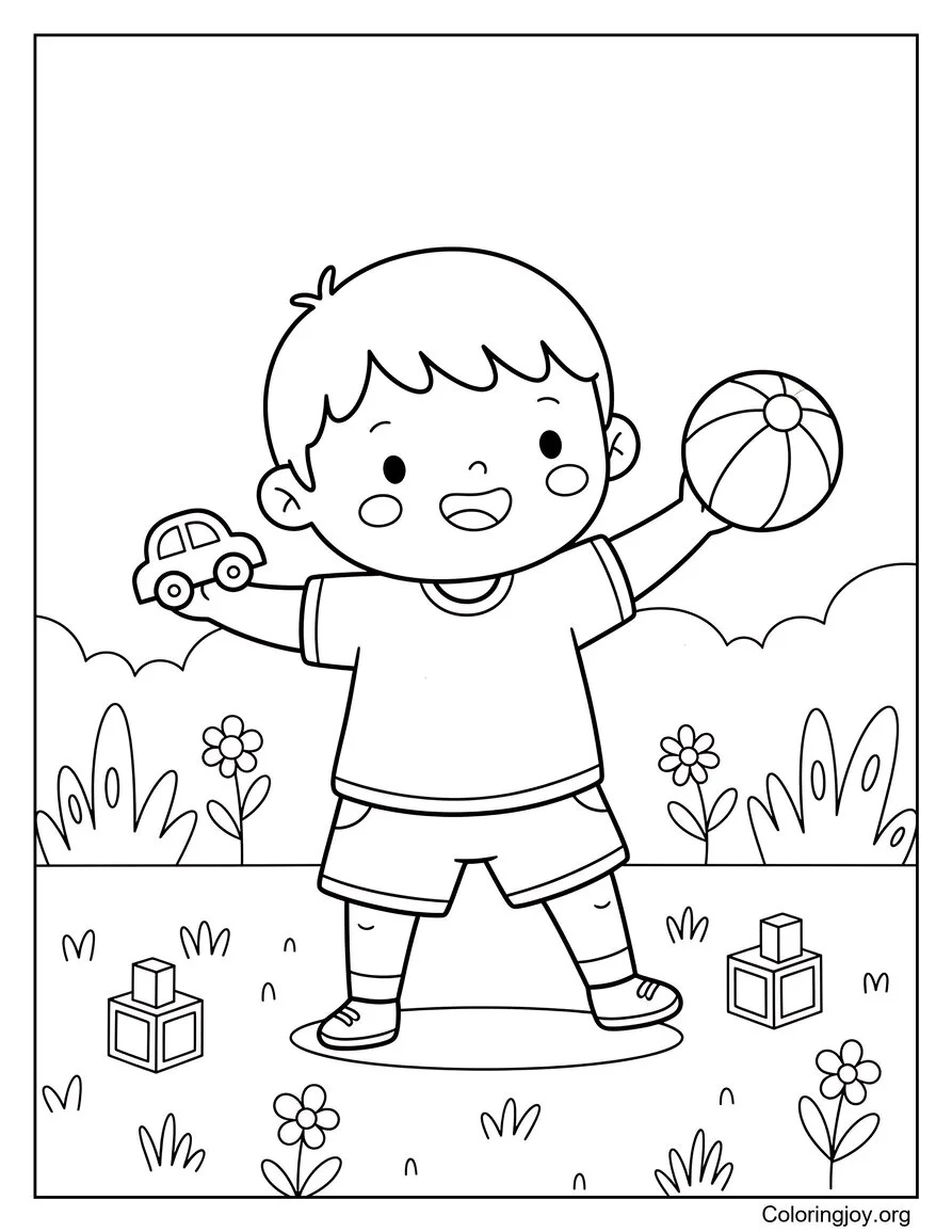 Divertente gioco estivo da colorare in giardino per bambini disegno da colorare