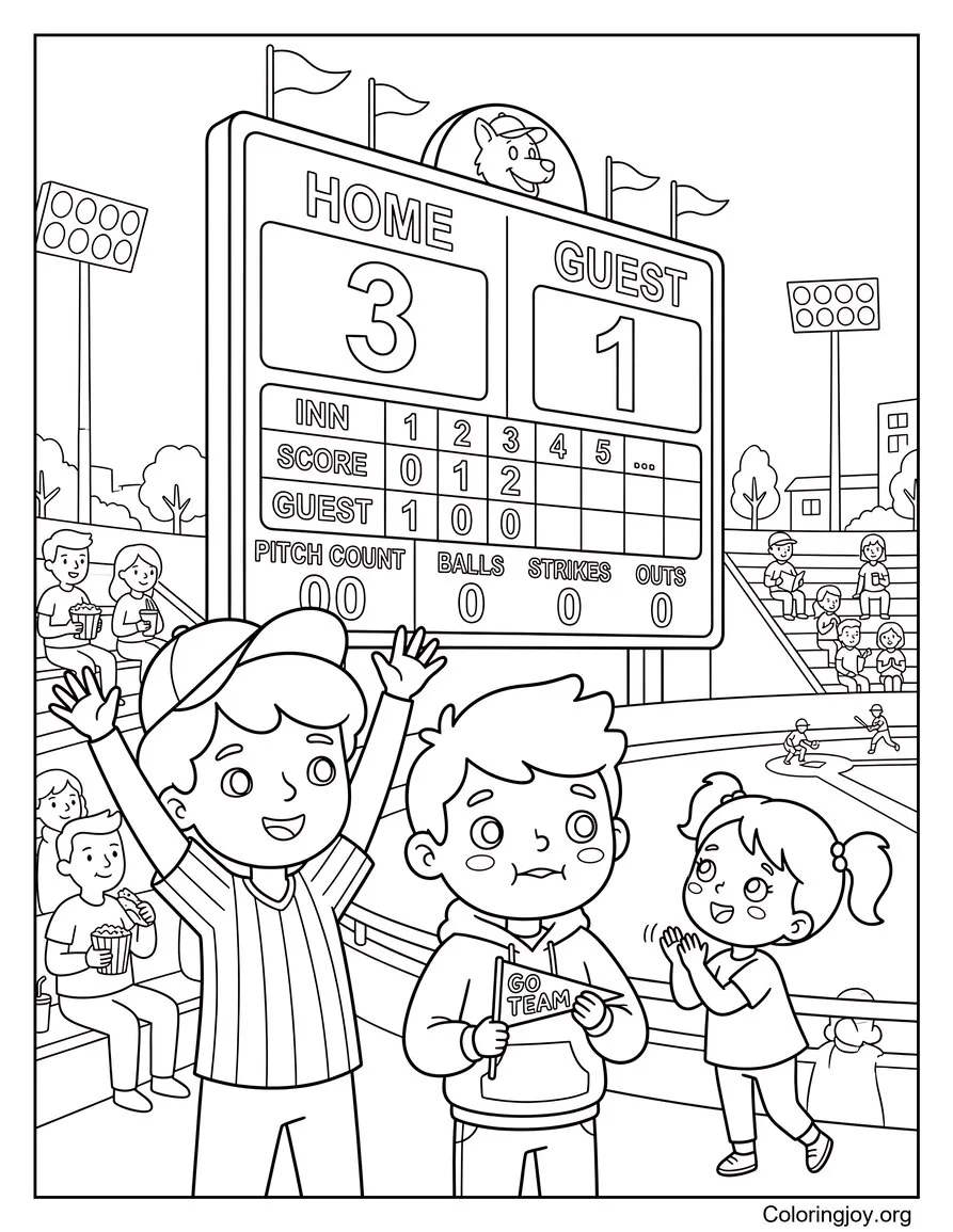 Scoreboard Fun coloring page