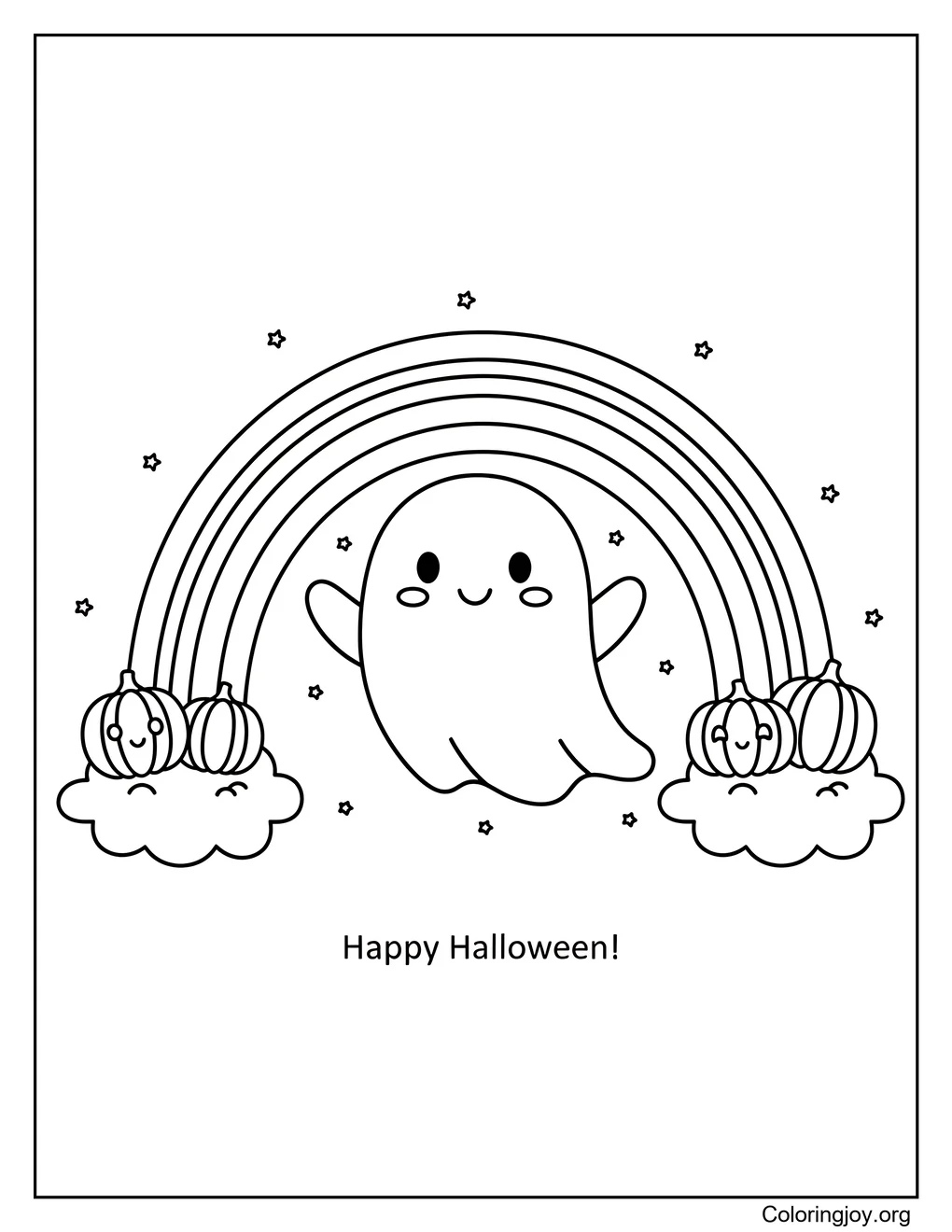 Halloween-Regenbogen und freundlicher Geist