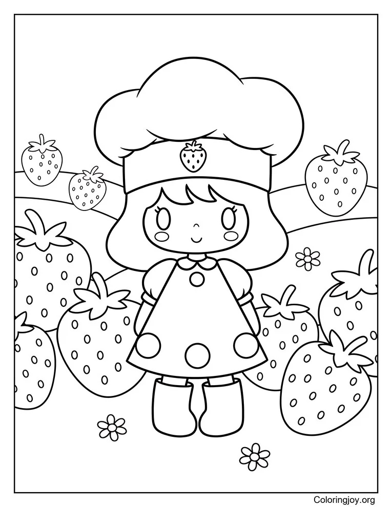 Personaje de tarta de fresas