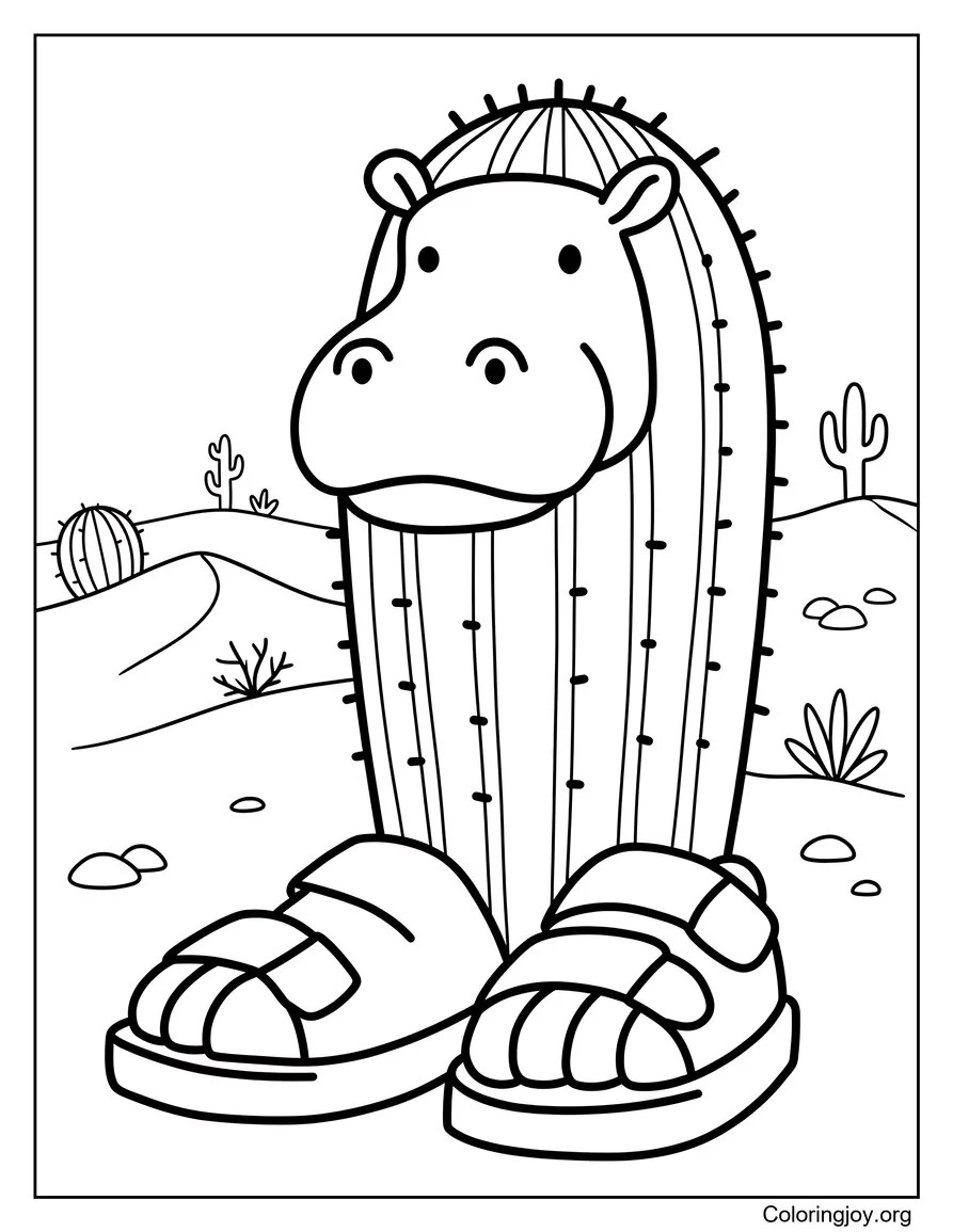 Il Cacto Hipopotamo página para colorear