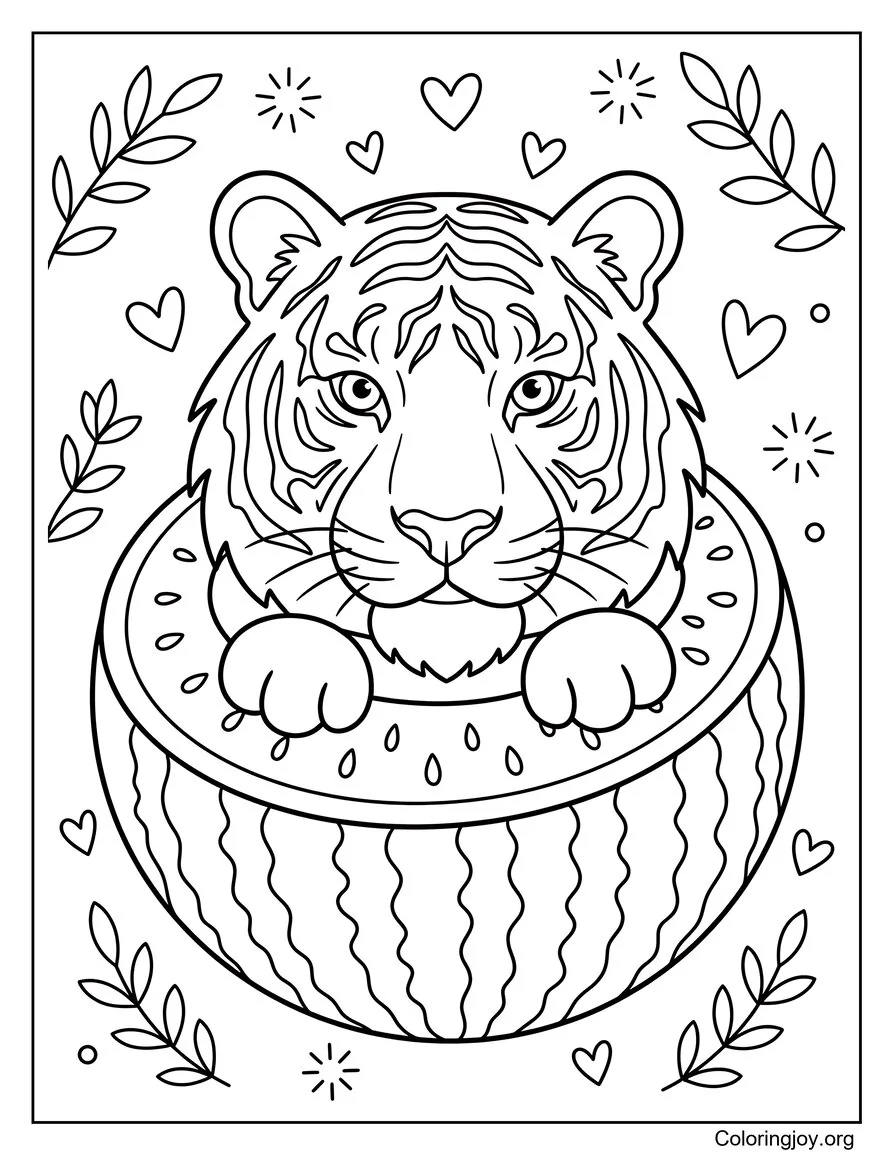 Tigrrullini Watermellini página para colorear