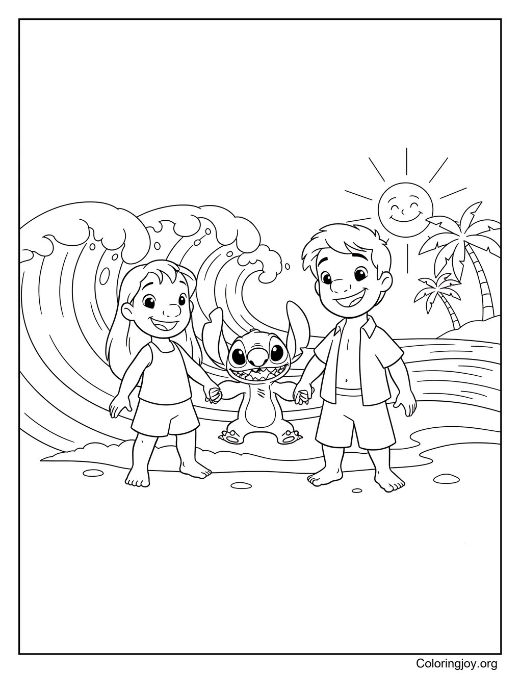 david lilo y Stitch imagen para colorear página para colorear