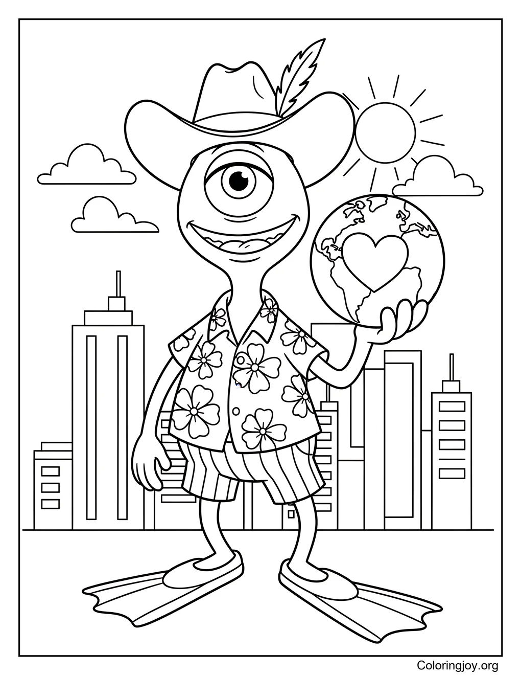 Pleakley lilo y Stitch página para colorear