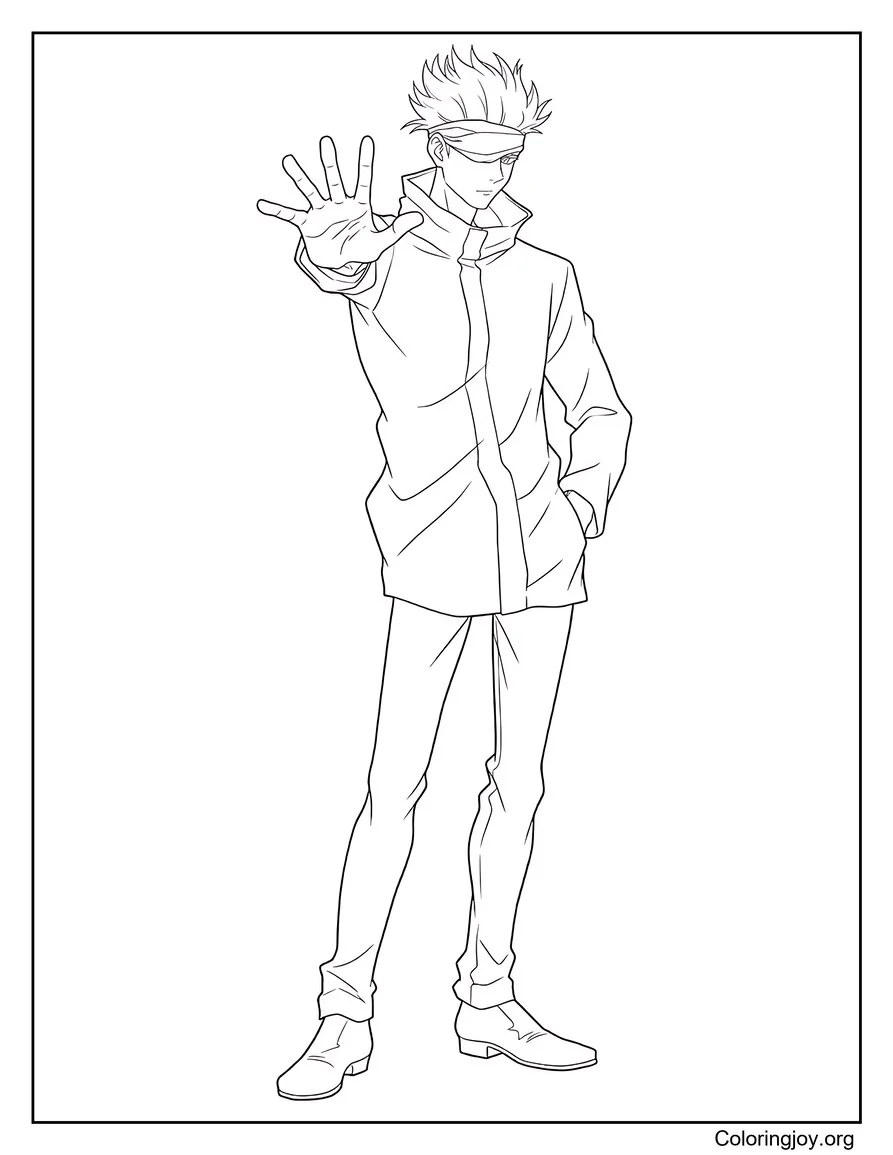 Satoru Gojo página para colorear