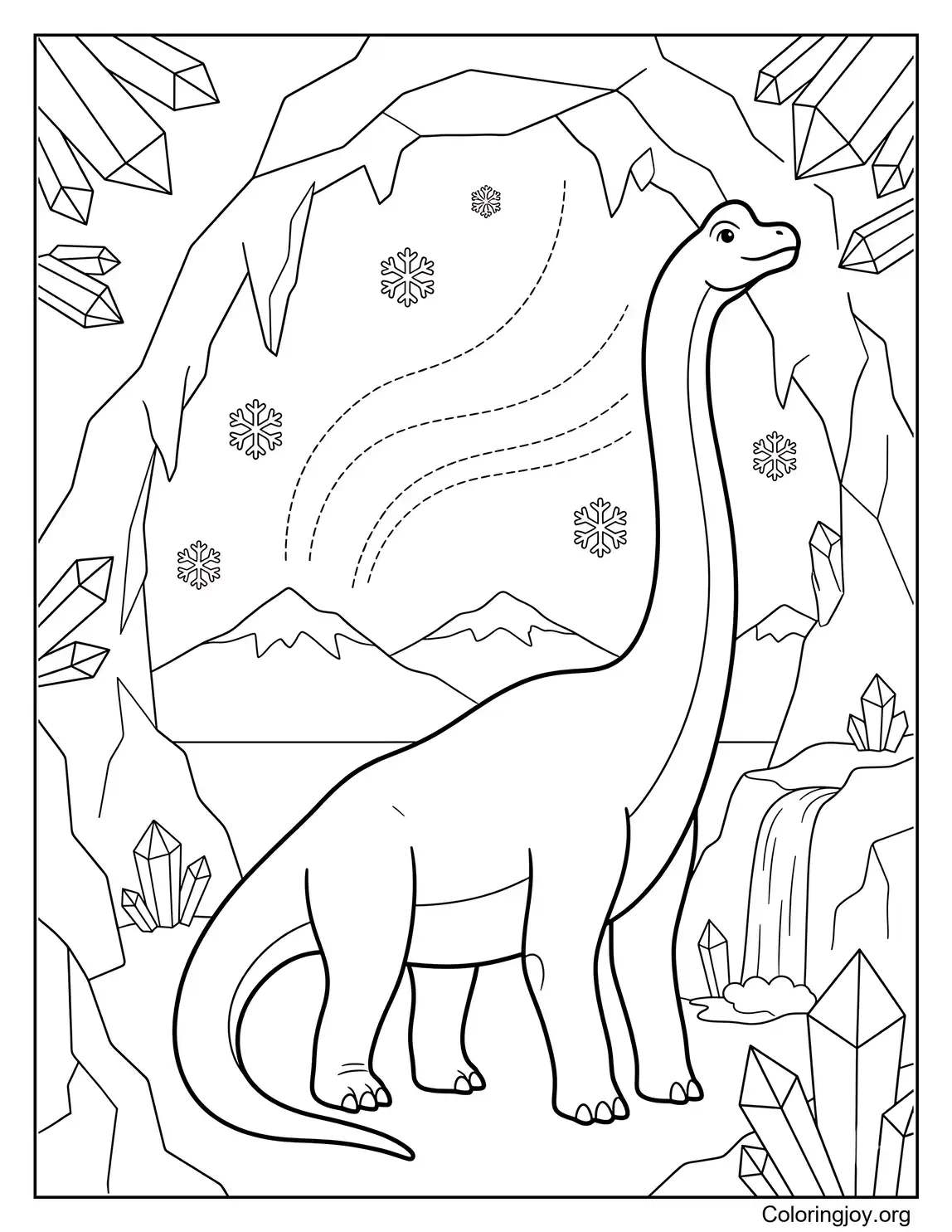 Crystal Cave Brachiosaurus on an Ice Planet
