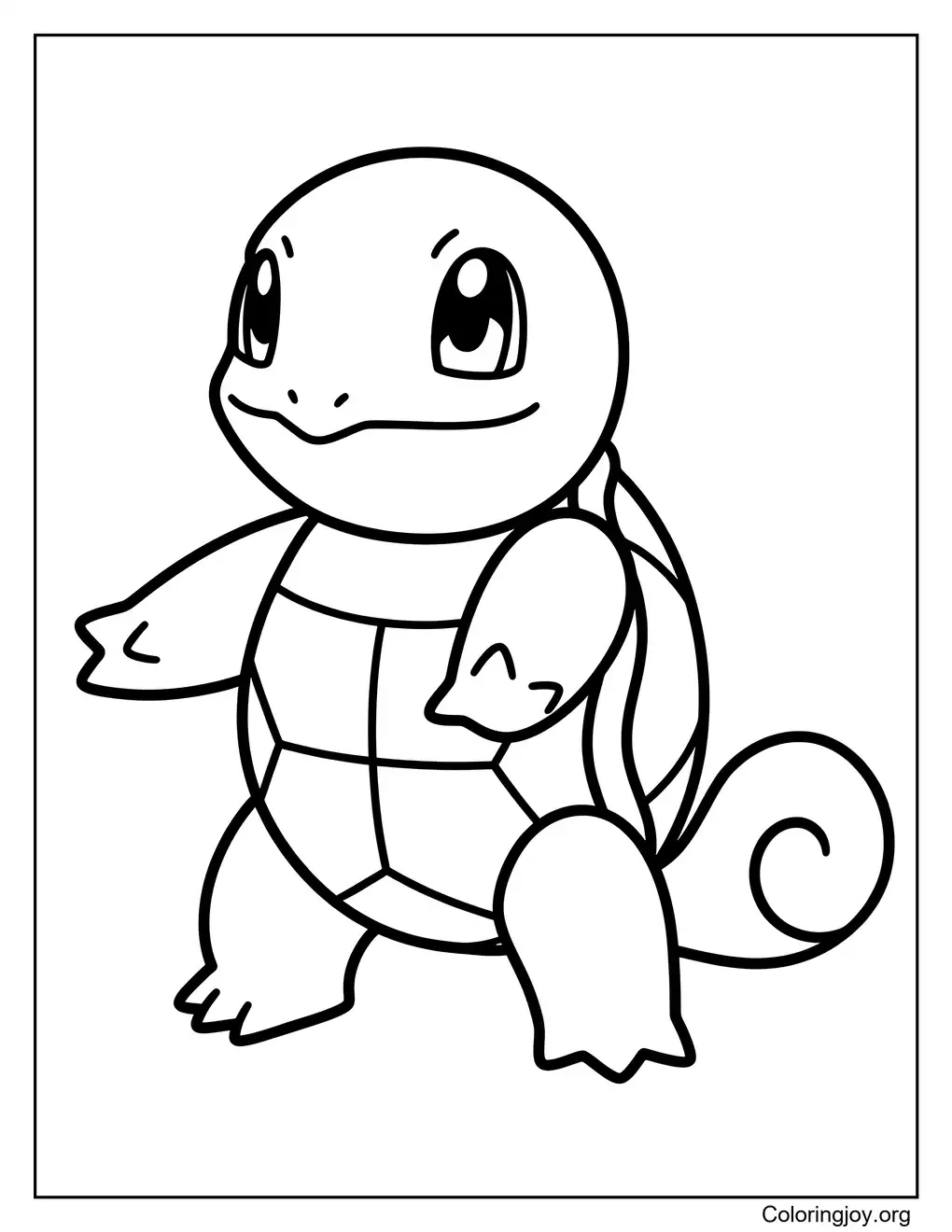 Feuille de coloriage facile pour les débutants de Squirtle