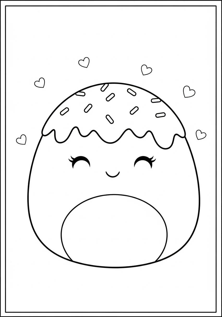 Squishmallow Donut coloring page