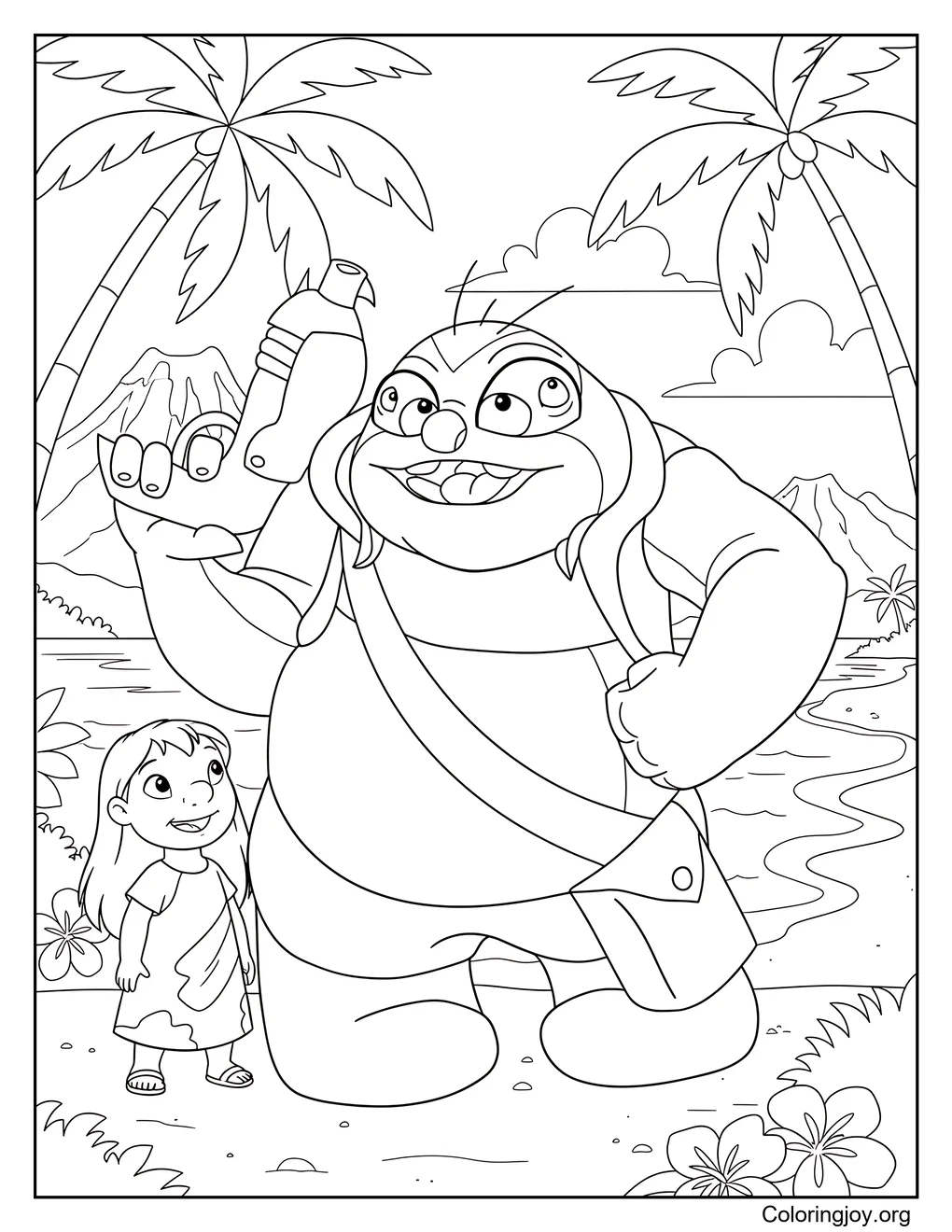 Jumba y lilo página para colorear