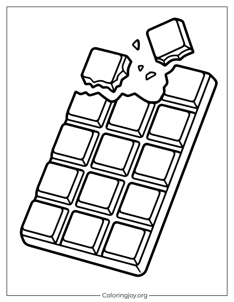 Classic Chocolate Bar Coloring Page