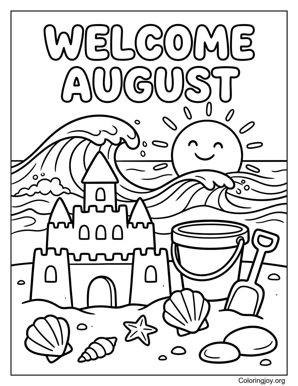 Build a giant sandcastle beside the sparkling ocean.