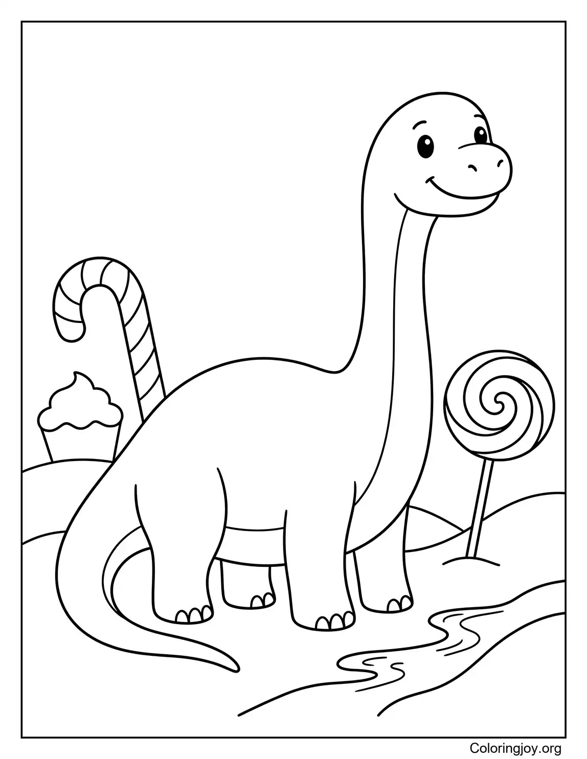 Brachiosaurus on a Candy Planet