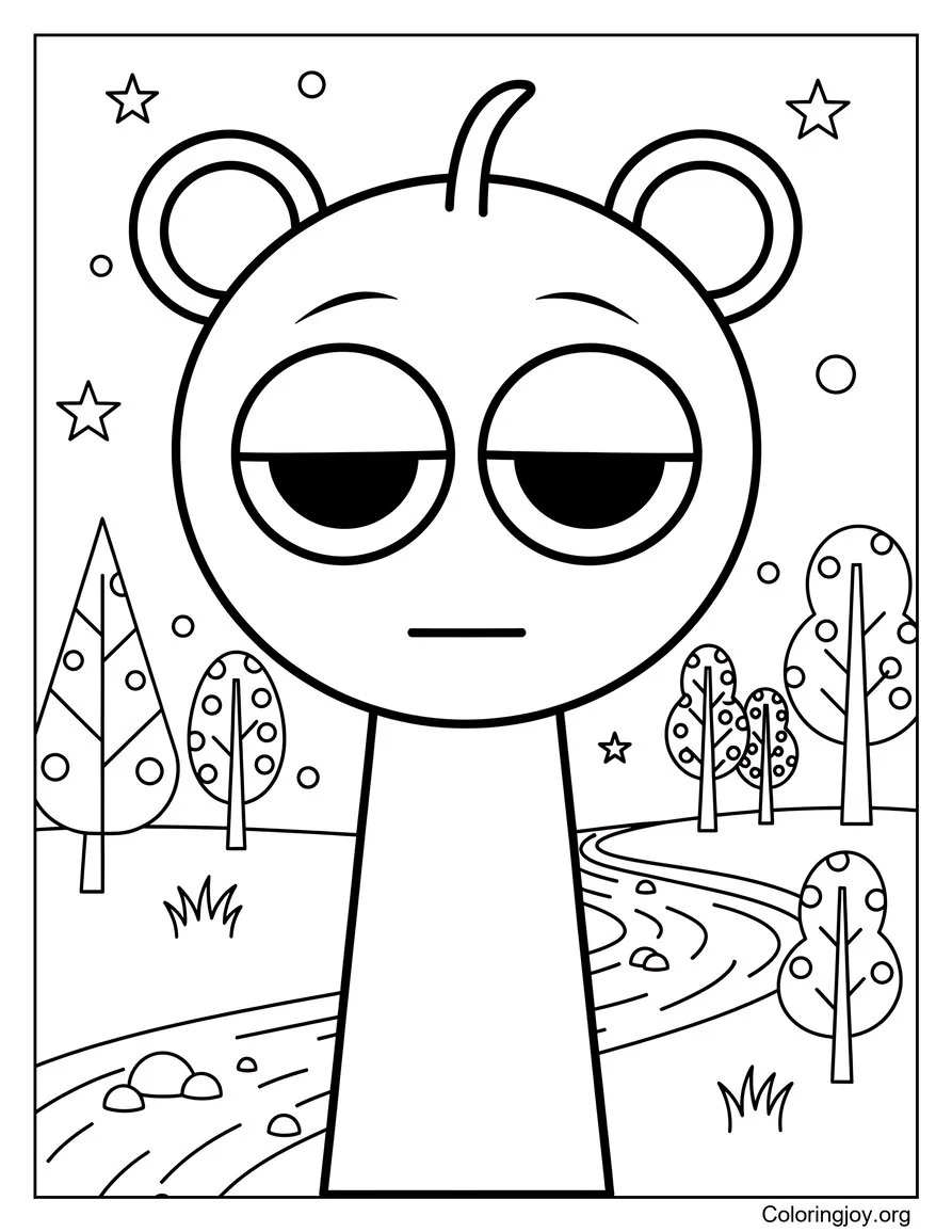 Sky Blue Character coloring page