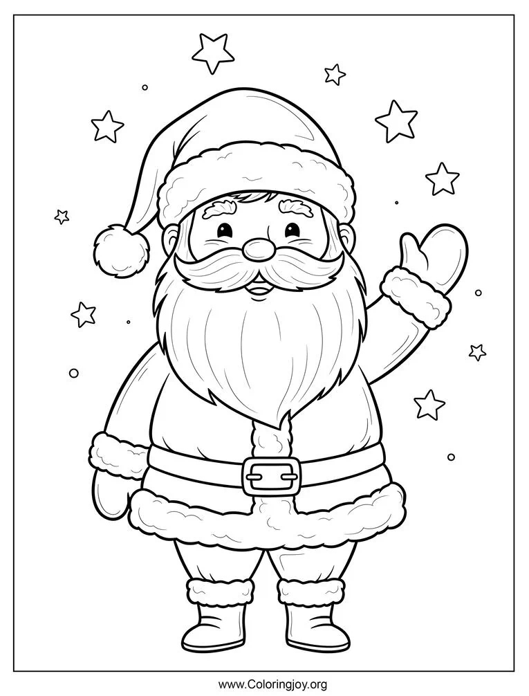 Santa Claus waving coloring page