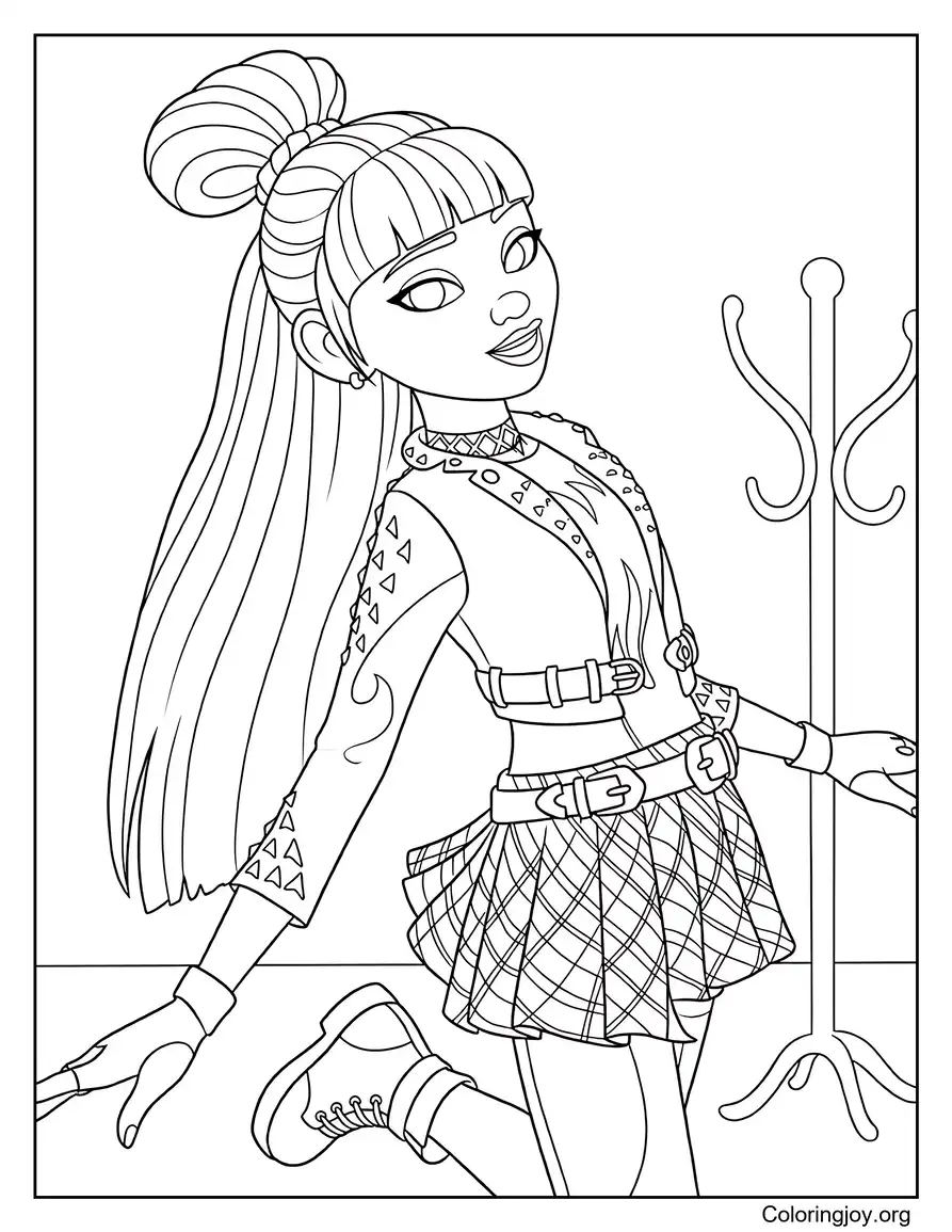 Valentina Unicorn Academy página para colorear