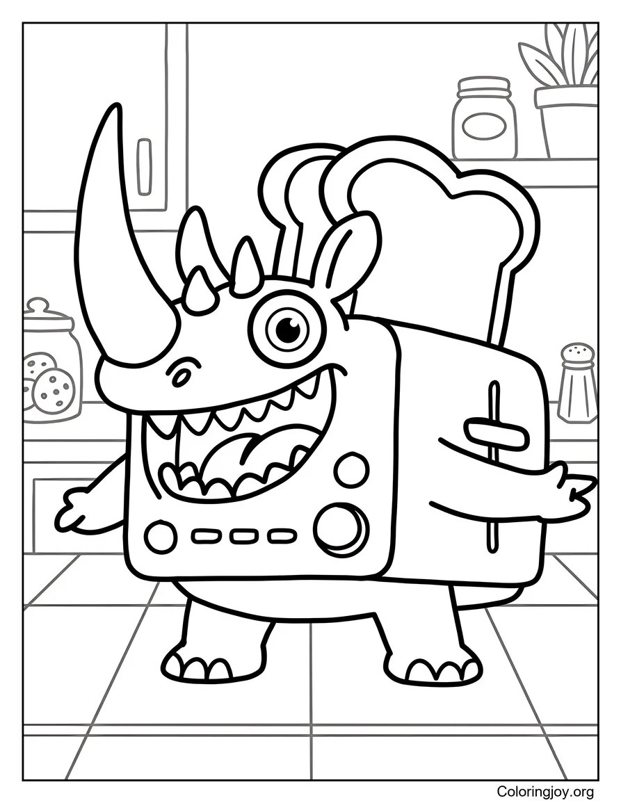 Rinoceronte Toasterino página para colorear