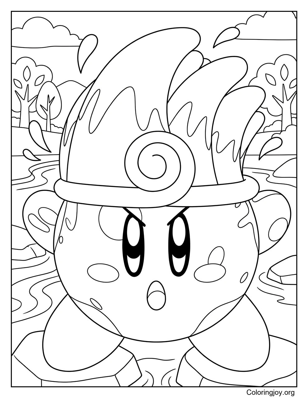 Water Ability Kirby coloring page