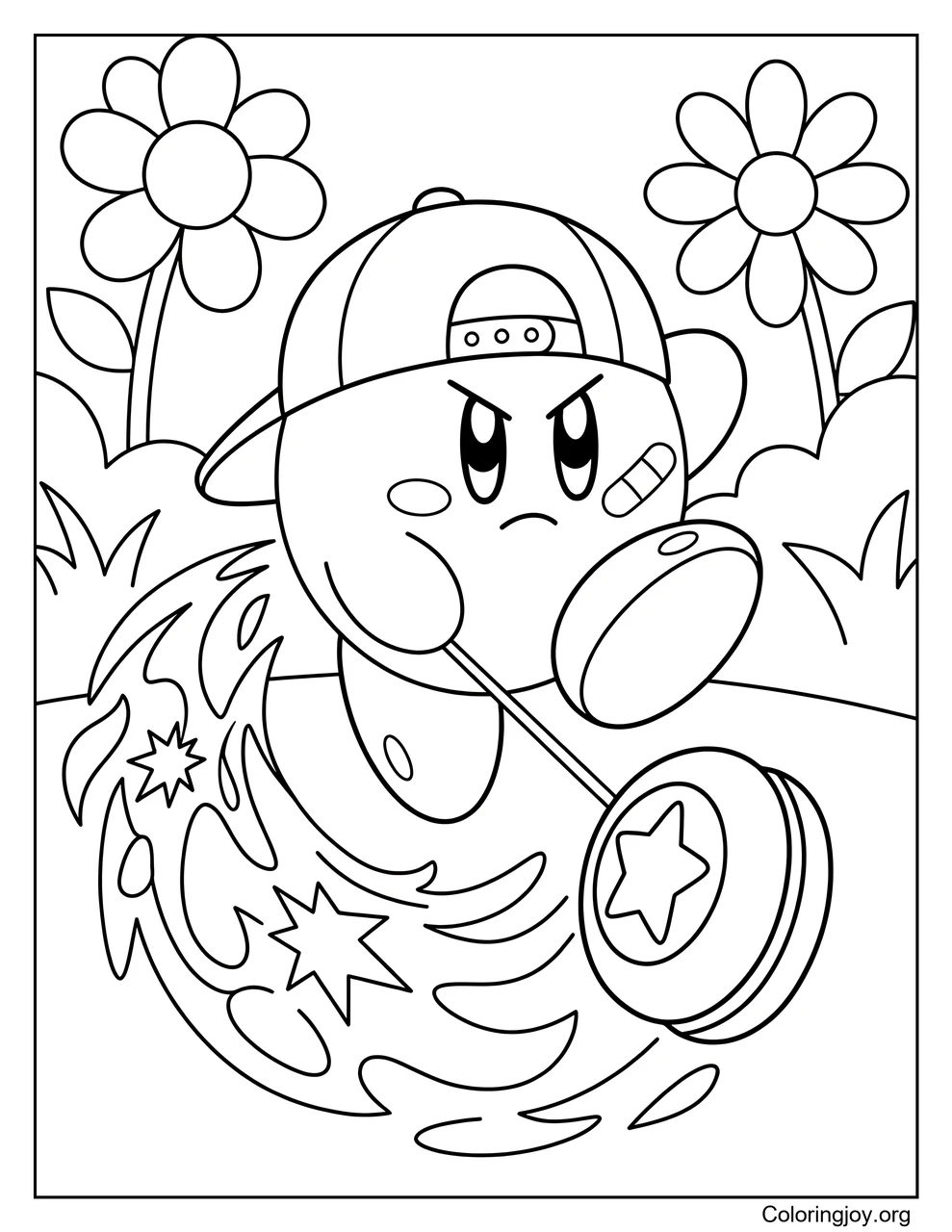 Yo-Yo Ability Kirby coloring page