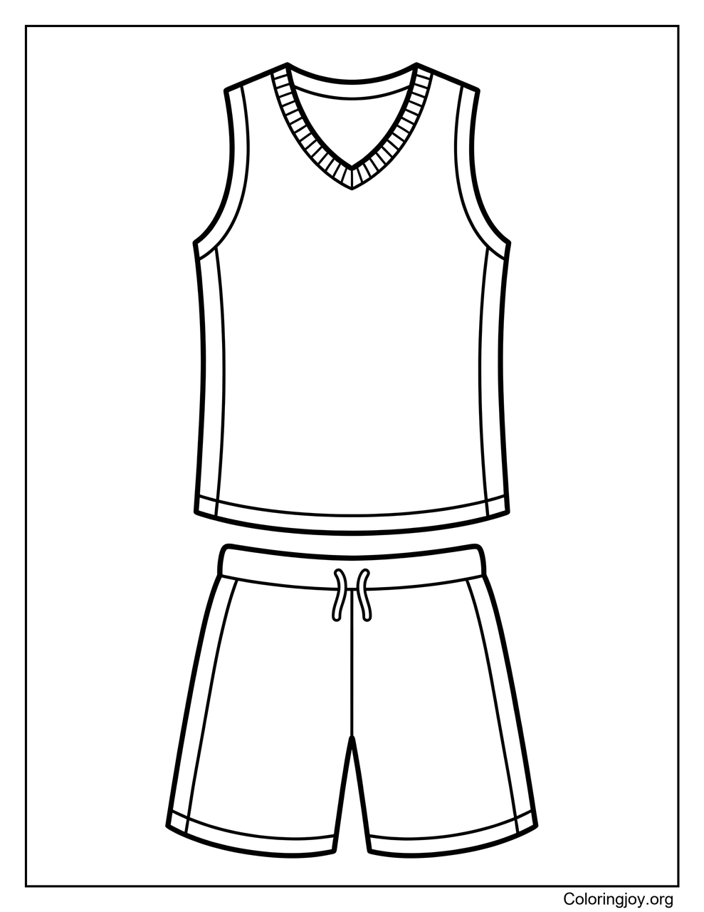 A blank basketball jersey is ready for coloring.