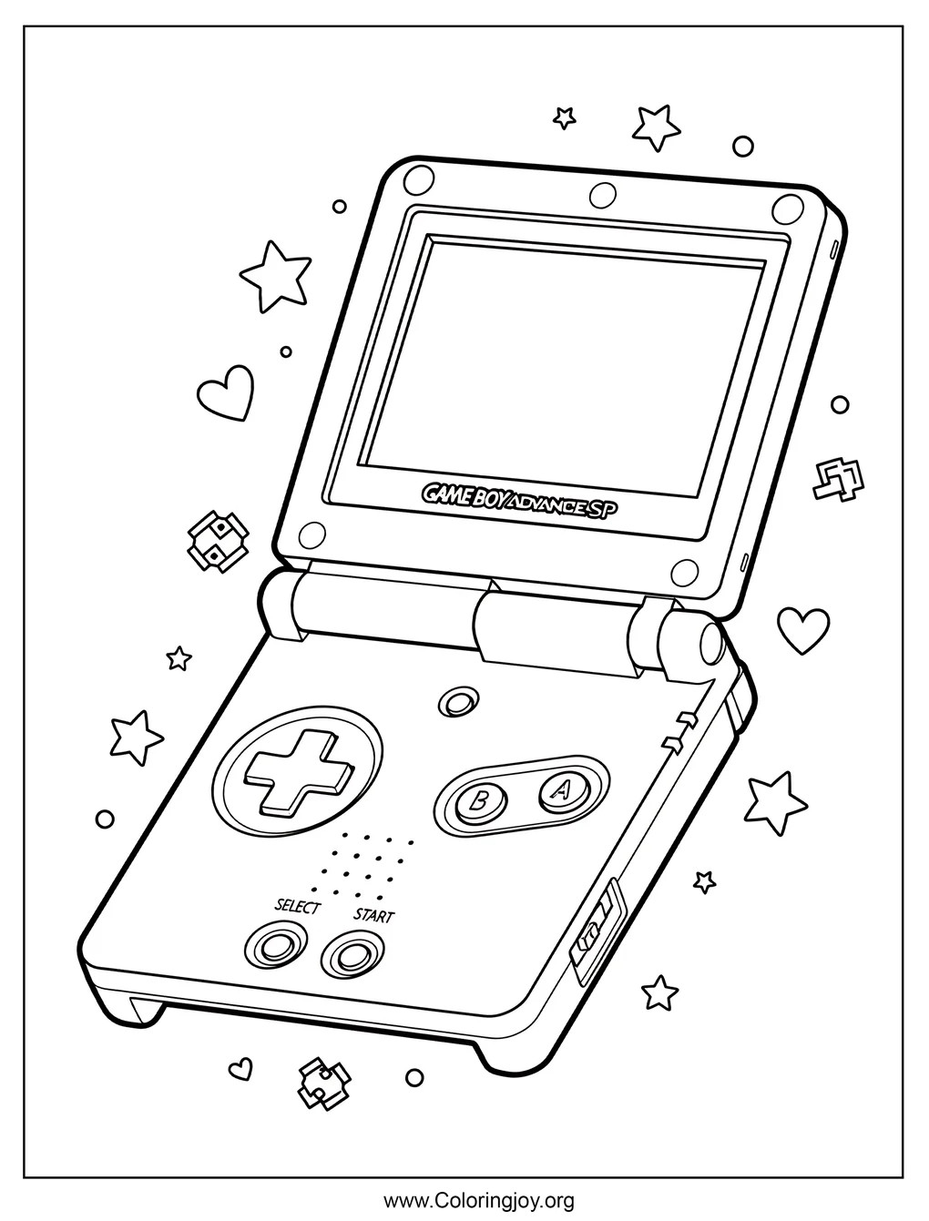 Nintendo Game y2k coloring page
