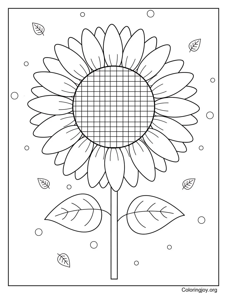 I girasoli fioriscono in estate Pagina da colorare per gli amanti della natura disegno da colorare