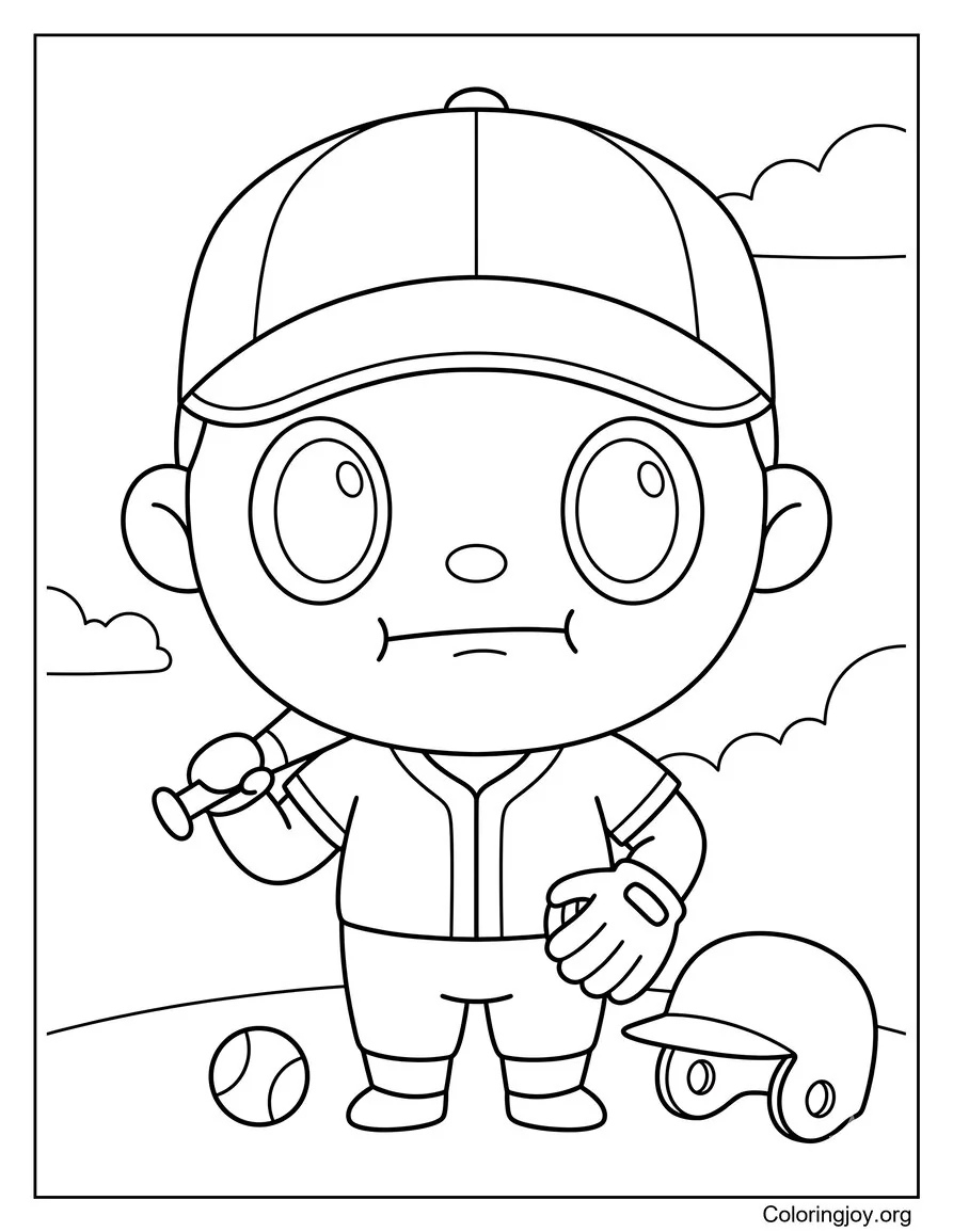 Baseball Equipment Set coloring page
