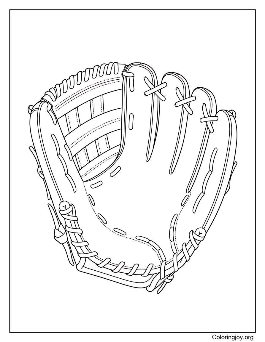 Classic Baseball Glove coloring page