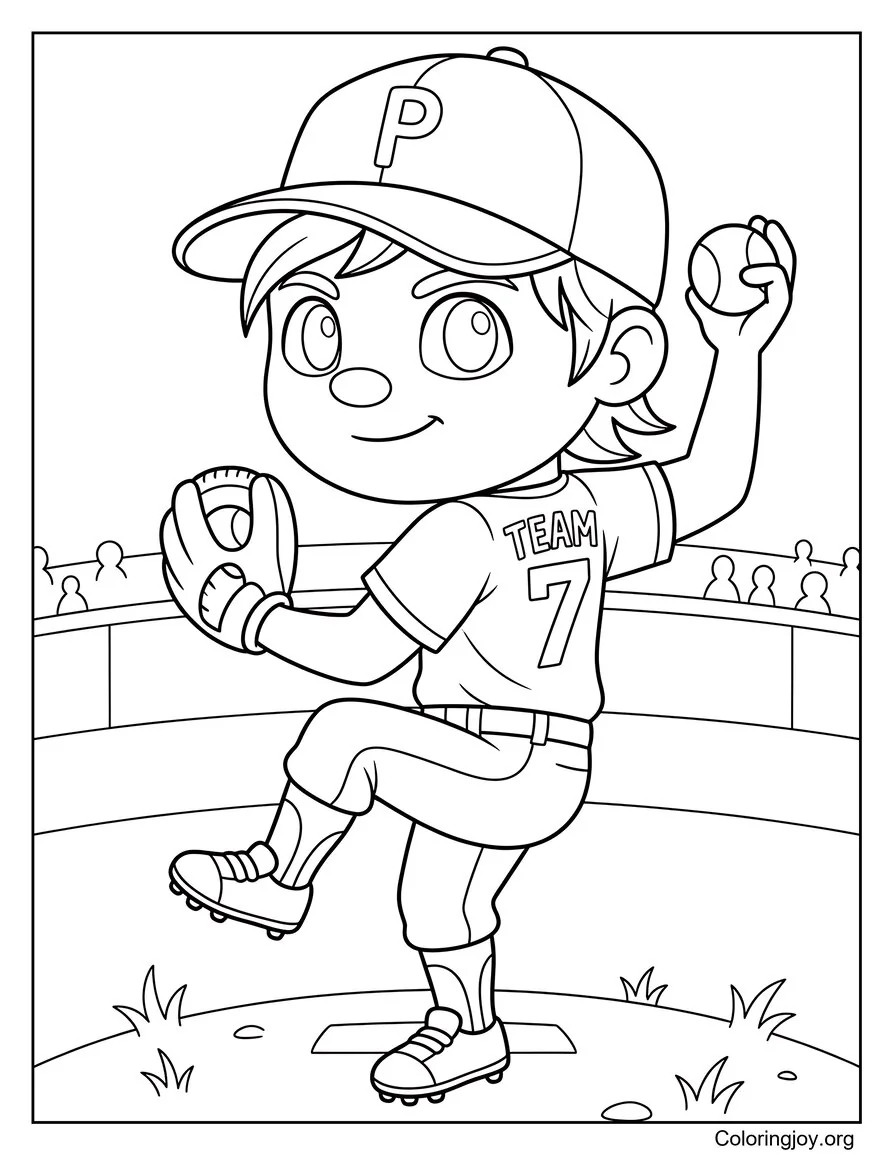 Pitchers Perfect Throw coloring page
