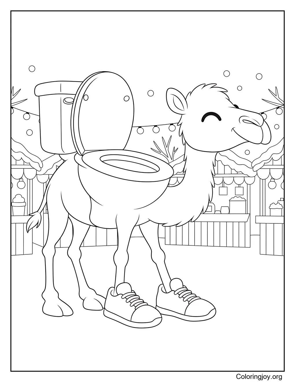 Pagina navideña Camelrino Tazzino para colorear página para colorear