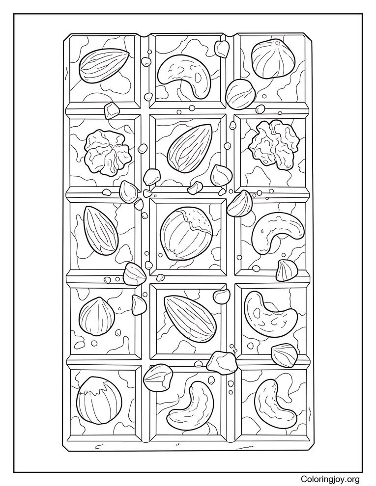 Chocolate and Nuts Coloring Page