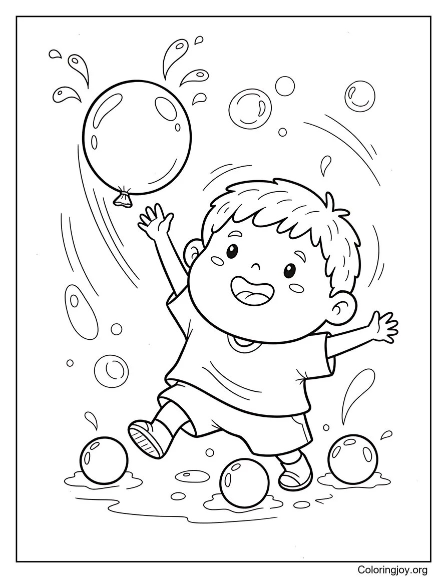 Giochi di palloncini d'acqua Divertenti attività estive da colorare disegno da colorare