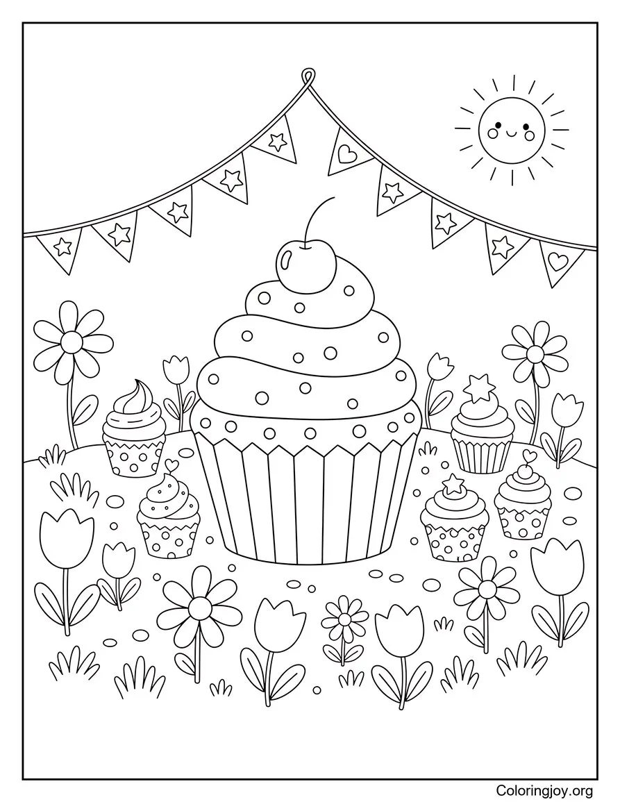 Festival des cupcakes dans la prairie fleurie