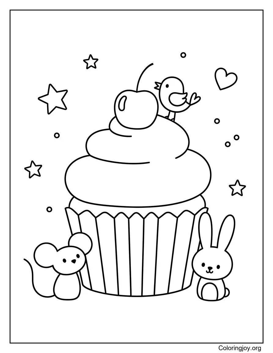 Petits animaux autour de Cupcake