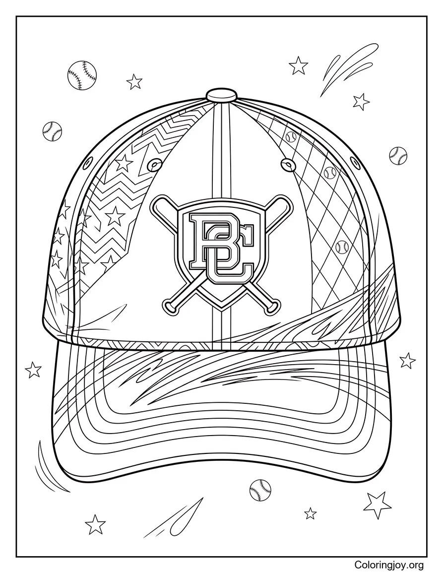 Baseball Cap Style coloring page