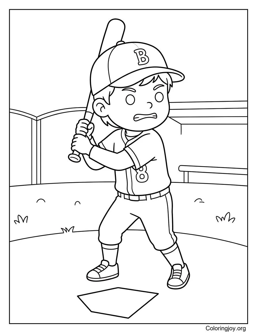 Young Batter Ready coloring page