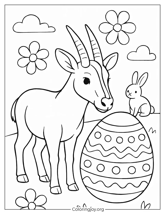 Hoja para colorear de Saola Pascua
