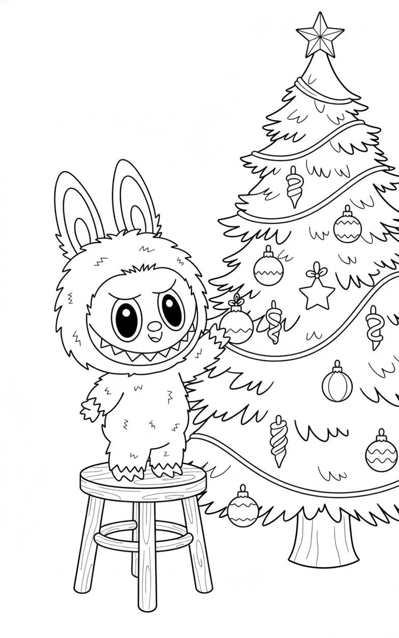 Ornamento per albero di Natale Labubu da appendere
