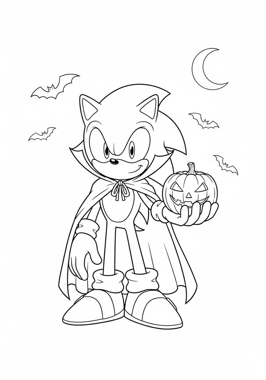 Sonic Halloween Coloring sheet