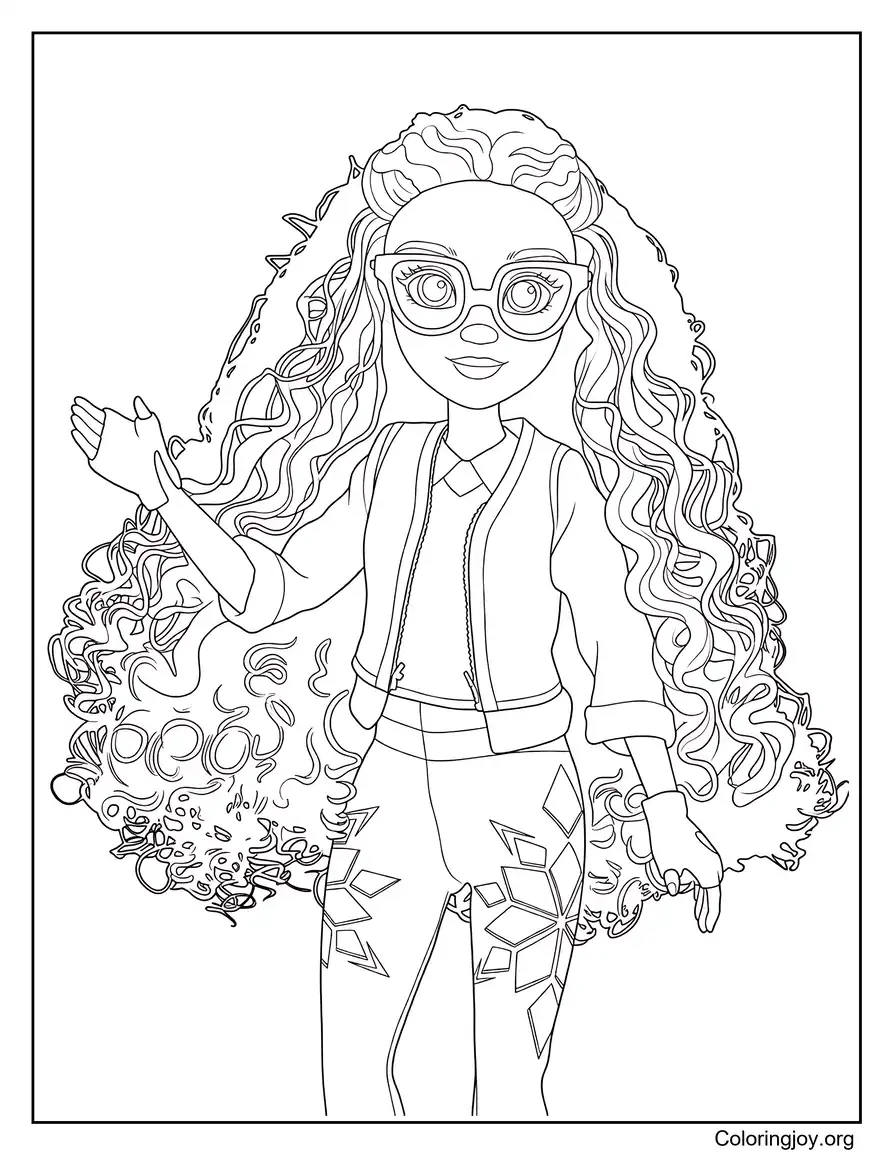Layla Unicorn Academy página para colorear