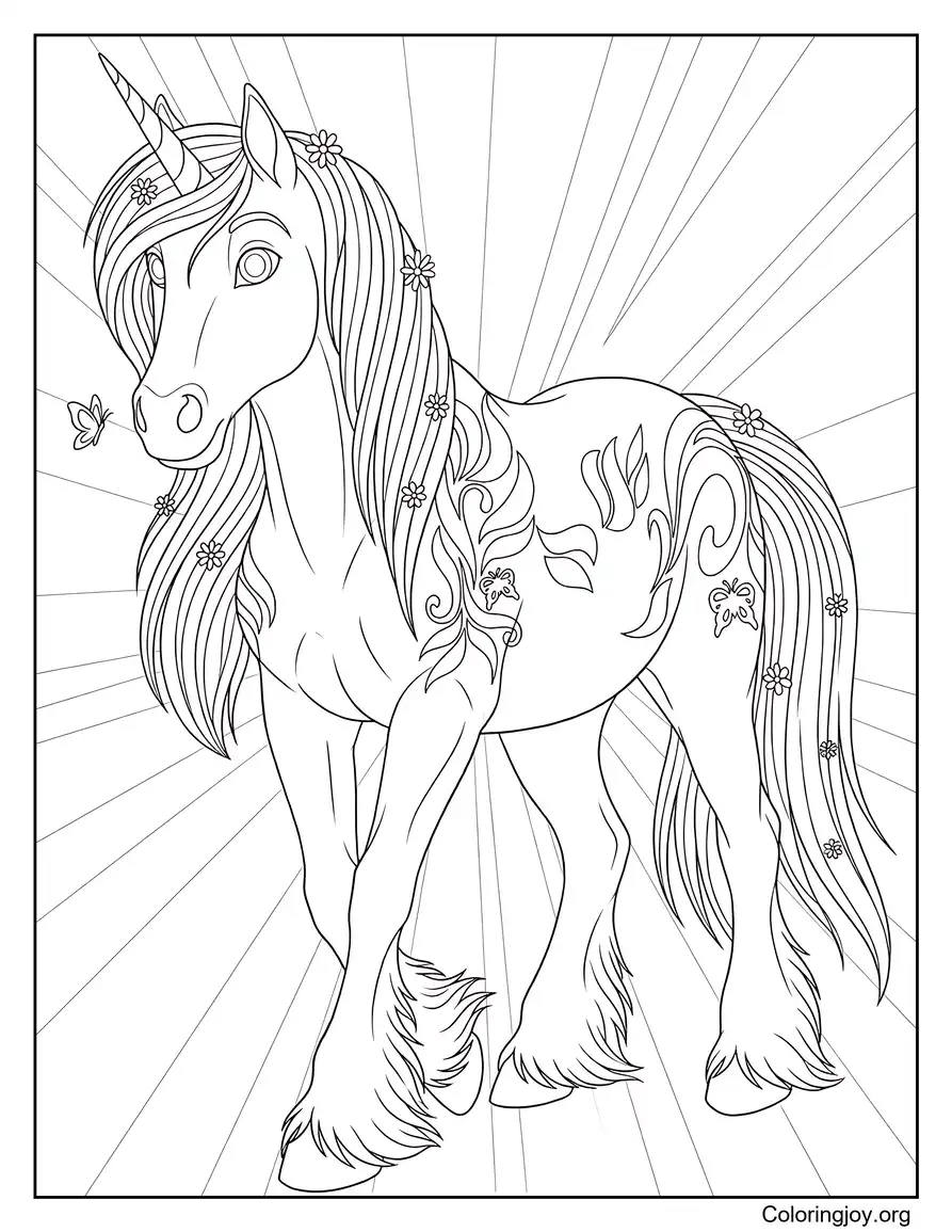 Leaf Unicorn Academy página para colorear
