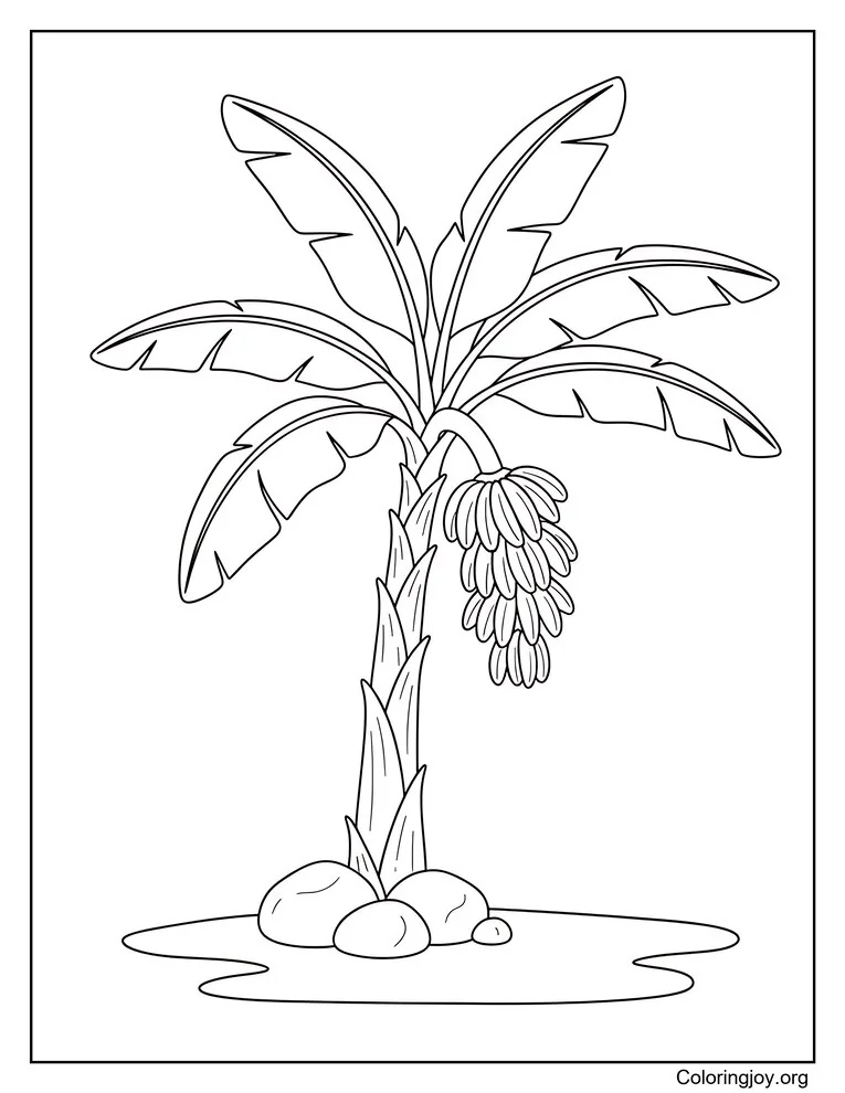 Página para colorear de plátano