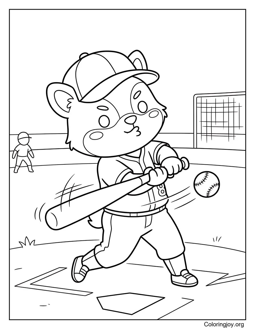 Batting Practice Time coloring page