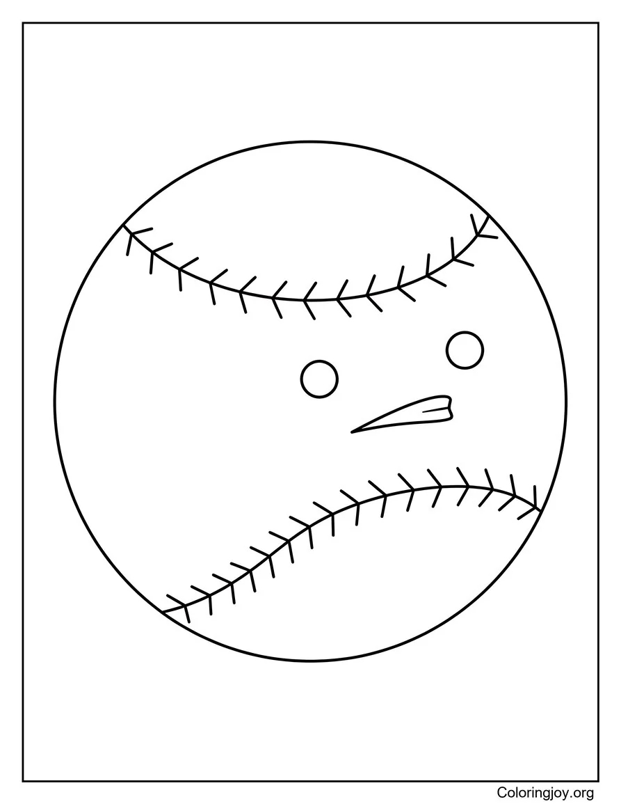 Simple Baseball Ball coloring page