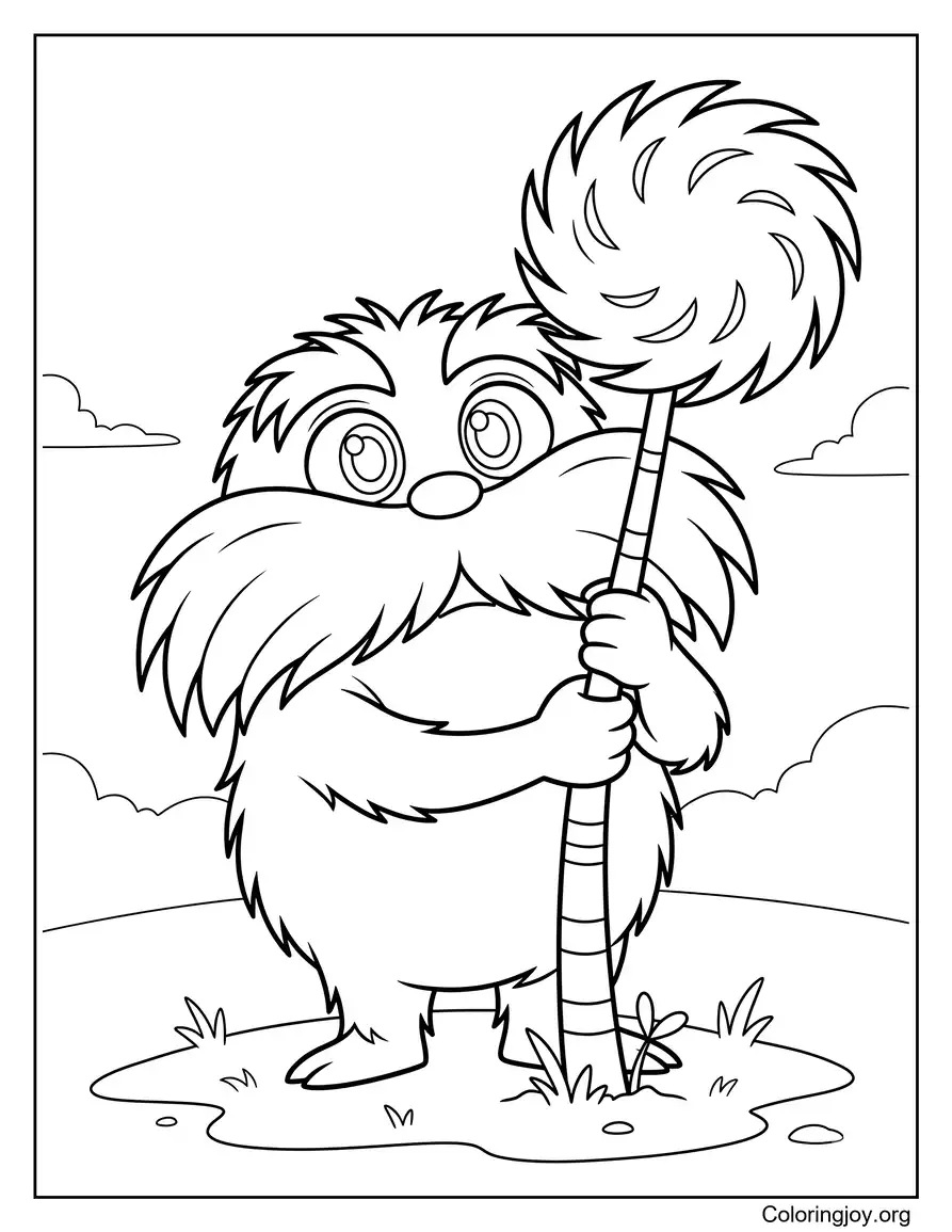 Lorax Protecting The Last Truffula Tree coloring page