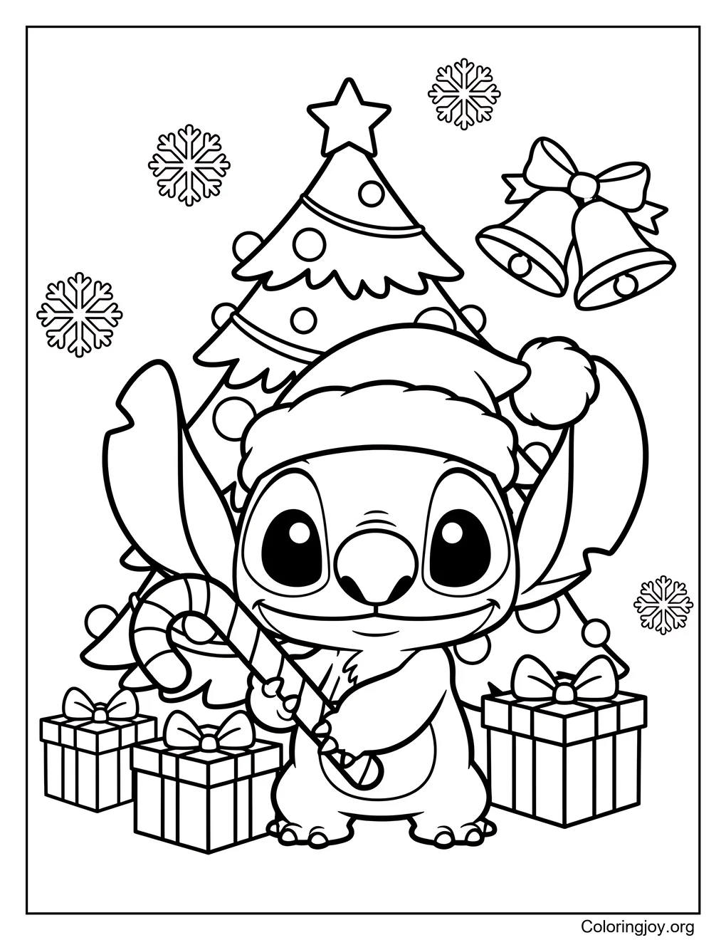 Navidad Stitch página para colorear