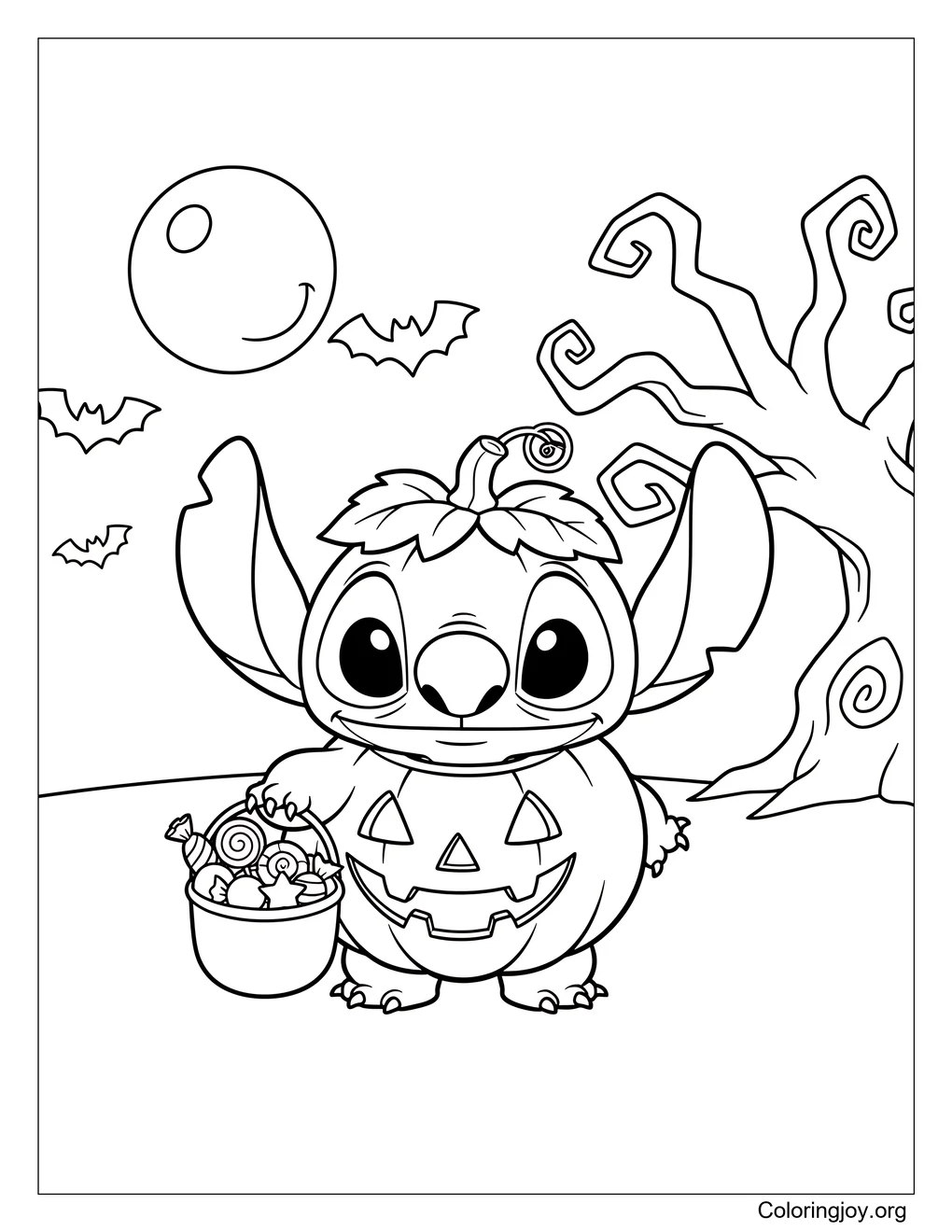 Halloween Stitch página para colorear